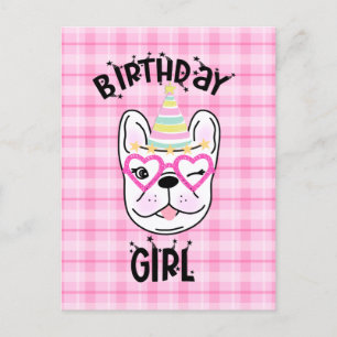 Französische Bulldogge Frenchie Geburtstagsfeier T Postkarte