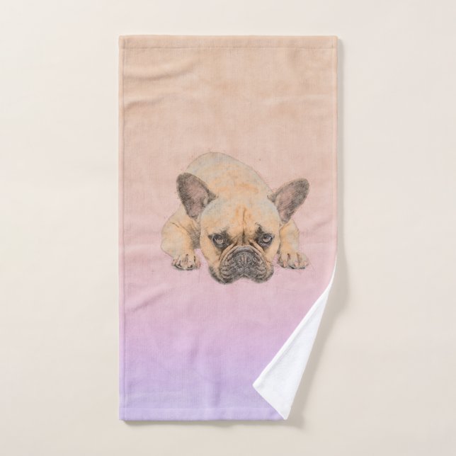 Französische Bulldogge - Frenchie Hund Badhandtuch Set (Handtuch)