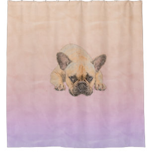 Französische Bulldogge - Frenchie Hund Duschvorhang