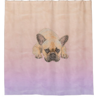 Französische Bulldogge - Frenchie Hund Duschvorhang