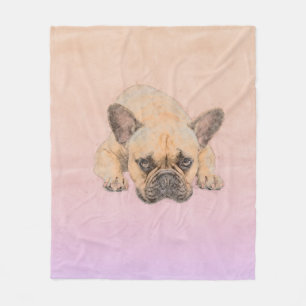 Französische Bulldogge - Frenchie Hund Fleecedecke