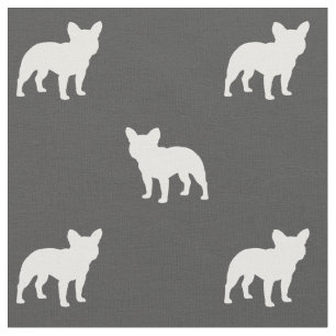 Französische Bulldogge Frenchie Silhouette-Muster Stoff