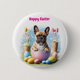 Französische Bulldogge Frohe Ostern French Bulldog Button