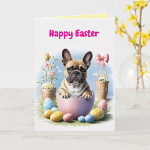 Französische Bulldogge Frohe Ostern French Bulldog Karte