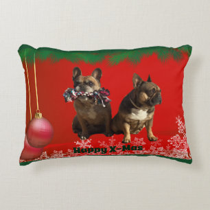 Französische Bulldogge Frohe Weihnachten Bulldog Dekokissen