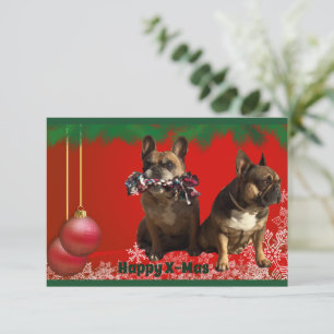 Französische Bulldogge Frohe Weihnachten Bulldog Einladung