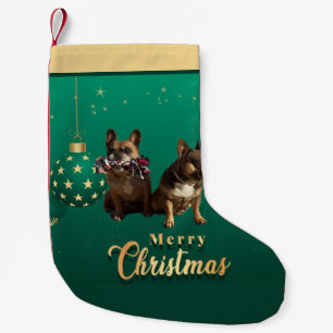 Französische Bulldogge Frohe Weihnachten Bulldog Kleiner Weihnachtsstrumpf