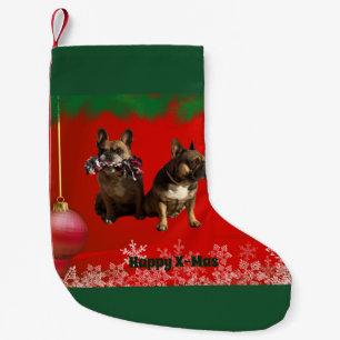 Französische Bulldogge Frohe Weihnachten Bulldog Kleiner Weihnachtsstrumpf