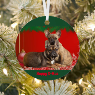 Französische Bulldogge Frohe Weihnachten Bulldog Ornament Aus Metall