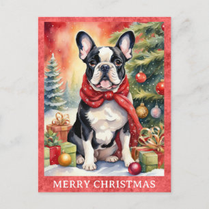 Französische Bulldogge Frohe Weihnachten Süßer Wel Postkarte