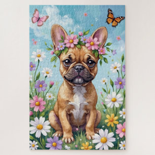 Französische Bulldogge Frühlingsblumenkrone Süßer