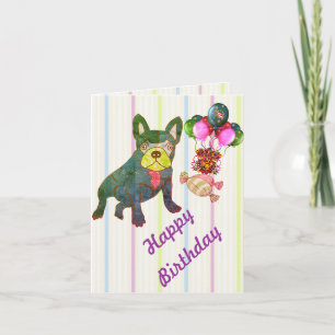 Französische Bulldogge Geburtstag French Bulldog Karte