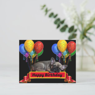 Französische Bulldogge Geburtstag French Bulldog Postkarte