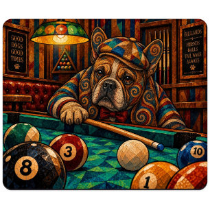 Französische Bulldogge, geometrisches Mosaik Mousepad