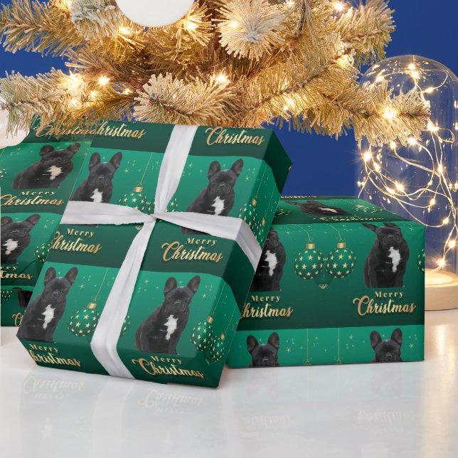 Französische Bulldogge Geschenkpapier (Feiertage)