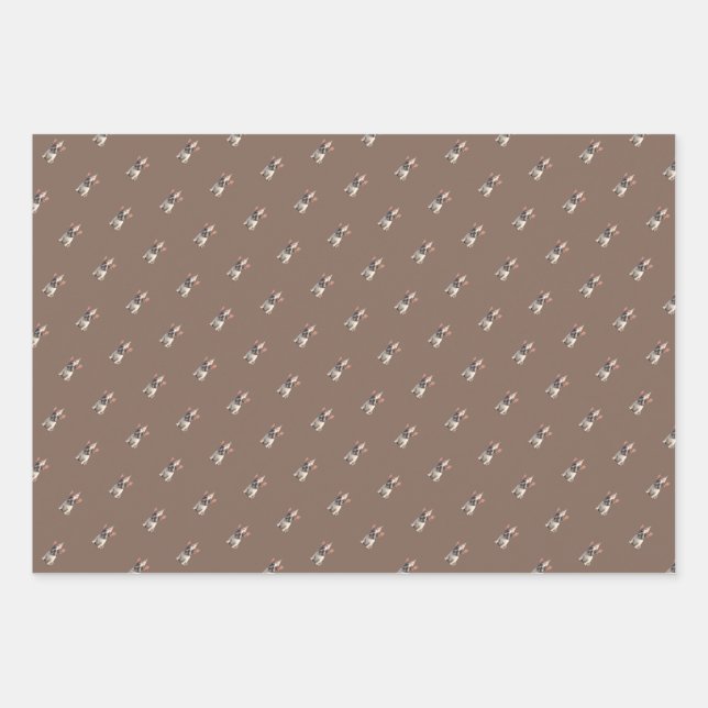 Französische Bulldogge Geschenkpapier Set (Vorderseite)