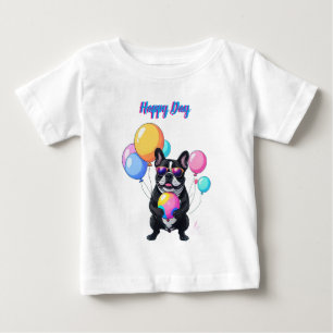 Französische Bulldogge Glücklicher Tag Französisch Baby T-shirt