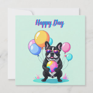Französische Bulldogge Glücklicher Tag Französisch Save The Date