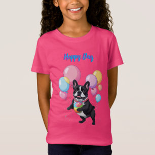 Französische Bulldogge Glücklicher Tag Französisch T-Shirt