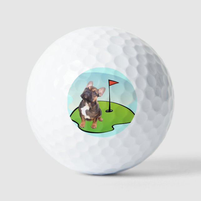 Französische Bulldogge Golfplatz French Bulldog Golfball (Vorderseite)