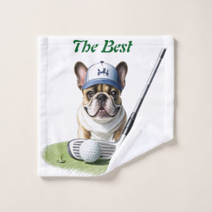 Französische Bulldogge Golfplatz Urlaub Bulldog Waschlappen