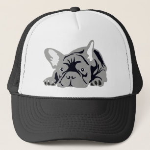 Französische Bulldogge grau Truckerkappe