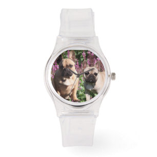 Französische Bulldogge Gute Freunde French Bulldog Armbanduhr