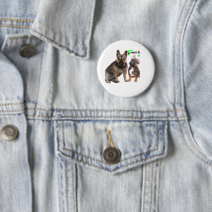 Französische Bulldogge Gute Freunde French Bulldog Button