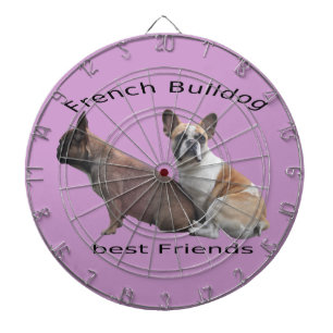 Französische Bulldogge Gute Freunde French Bulldog Dartscheibe