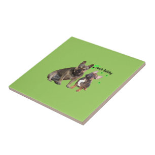 Französische Bulldogge Gute Freunde French Bulldog Fliese