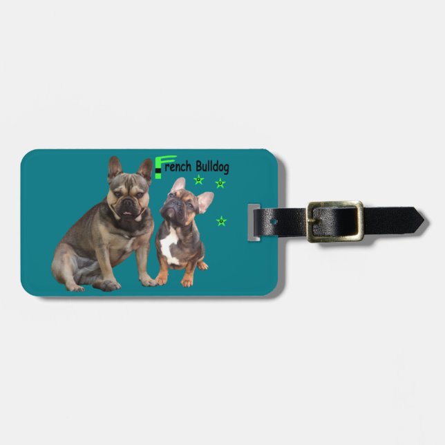 Französische Bulldogge Gute Freunde French Bulldog Gepäckanhänger (Vorderseite horizontal)