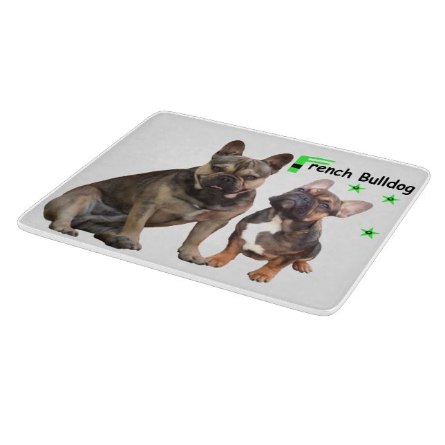 Französische Bulldogge Gute Freunde French Bulldog Schneidebrett (Ecke)