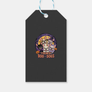 Französische Bulldogge Halloween Boo Hunde Vektor Geschenkanhänger