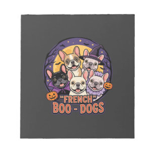 Französische Bulldogge Halloween Boo Hunde Vektor Notizblock