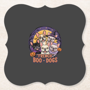 Französische Bulldogge Halloween Boo Hunde Vektor Untersetzer