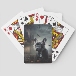 Französische Bulldogge Halloween Gruselig Spielkarten