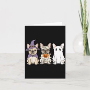 Französische Bulldogge Halloween Hexe Mumie Geist Karte