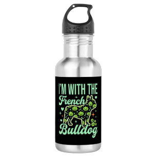 Französische Bulldogge Halloween-Kürbismuster-Desi Edelstahlflasche