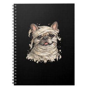 Französische Bulldogge Halloween Mädchen Süße Mumi Notizblock