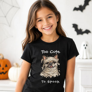 Französische Bulldogge Halloween Mädchen Süße Mumi T-Shirt