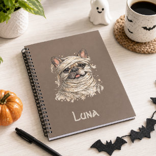 Französische Bulldogge Halloween Süße Mumie Notizblock