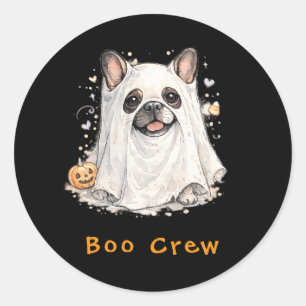 Französische Bulldogge Halloween Süßer Geist Boo C Runder Aufkleber