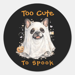 Französische Bulldogge Halloween Süßer Geist Runder Aufkleber