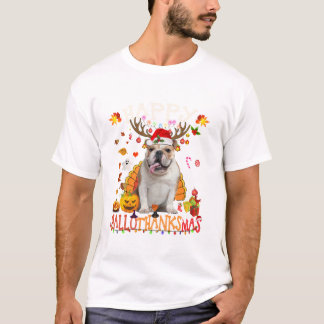 Französische Bulldogge Halloween Weihnachten T-Shirt