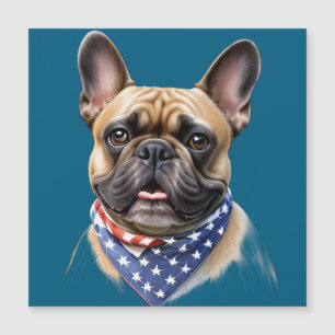 Französische Bulldogge Halstuch Labor Day Bulldog Magnetkarte