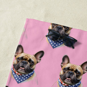 Französische Bulldogge Halstuch Labor Day Bulldog Strandtuch