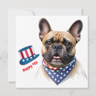 Französische Bulldogge Happy 4.Juli French Bulldog Einladung