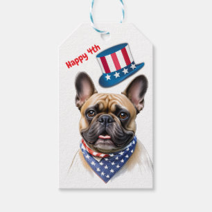 Französische Bulldogge Happy 4.Juli French Bulldog Geschenkanhänger