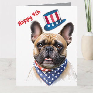 Französische Bulldogge Happy 4.Juli French Bulldog Karte