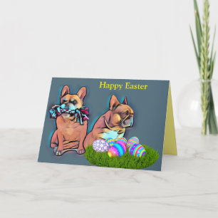 Französische Bulldogge Happy Easter French Bulldog Feiertagskarte